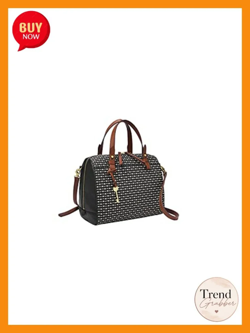 Faux Leather Satchel Purse Handbag with Zipper Closure Detachable Strap